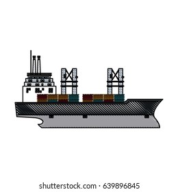 drawing ship container cargo delivery crane