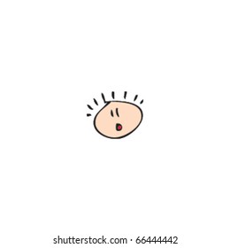 drawing of a shocked face