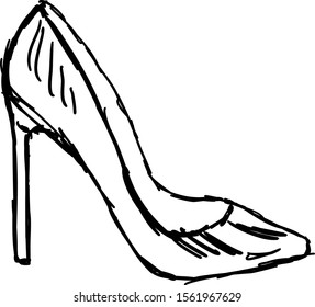 Dibujo de un zapato, ilustración, vector sobre fondo blanco.