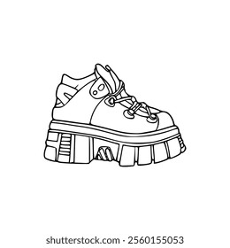 A drawing of a shoe with a shoe on it