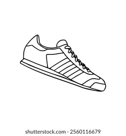 A drawing of a shoe on a white background