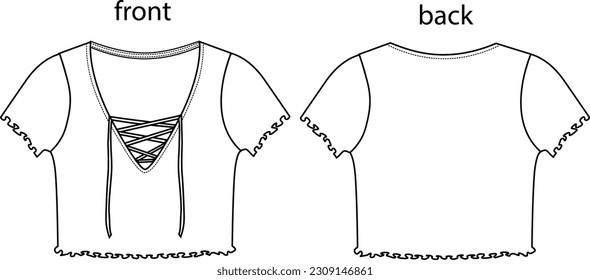 dibujo de la parte superior de punto de las mujeres de manga corta con el cuello de soldadura