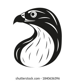 The drawing shows a falcon. The drawing can be used as a logo or icon.