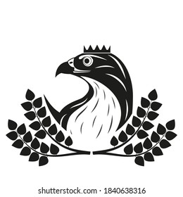 Die Zeichnung zeigt einen Falken. Die Zeichnung kann als Logo oder Icon verwendet werden.