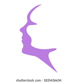 The drawing shows the girls face. The drawing can be used as a logo or icon.