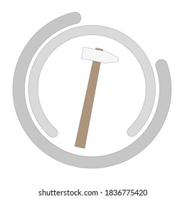 The drawing shows a hammer. The drawing can be used as an icon.