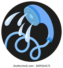 The drawing shows a hand shower with a hose.