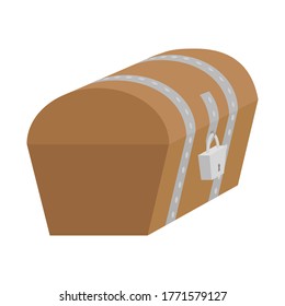 The drawing shows a large chest closed with a large padlock.