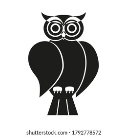 The drawing shows an owl. The drawing can be used as a logo or icon.