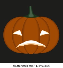 The drawing shows a pumpkin with its eyes and mouth cut out.