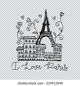 Drawing the silhouette of the city of Paris.