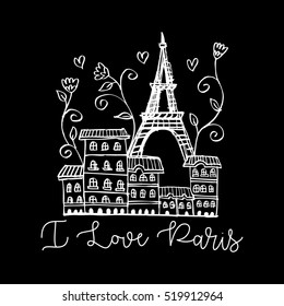 Drawing the silhouette of the city of Paris.