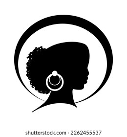 Drawing silhouette head  beautiful black woman wearing hat  Face girl profile afro american woman  Black lives matter  Isolated design element  lgotype  print  image  drawing  