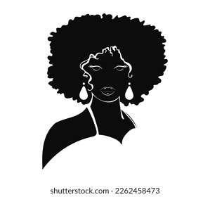 Drawing silhouette head beautiful black woman  Face an African American girl  Black lives matter  Isolated design element  logo  print  image  drawing  icon 
