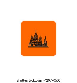 Drawing silhouette of Saint Basil's Cathedral, Moscow, Russia.