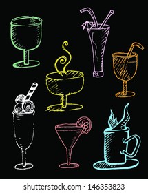 drawing simple of glass drink