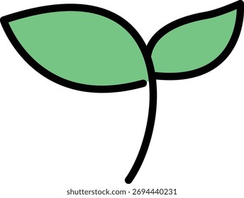Un dibujo de un simple brote verde