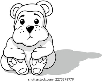Zeichnung eines sitzenden Teddybären - Cartoon-Illustration einzeln auf weißem Hintergrund, Vektorgrafik