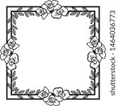 Drawing and sketch beautiful leaf flower frame with black and white line art. Vector