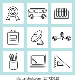 drawing, sketch of education set, icon set