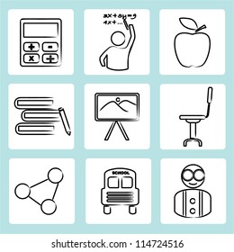drawing, sketch of education set, icon set