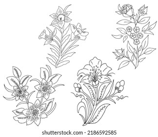 dibujo esbozo ilustración de flor diseño vectorial