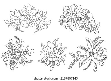 dibujo esbozo ilustración de flor diseño vectorial