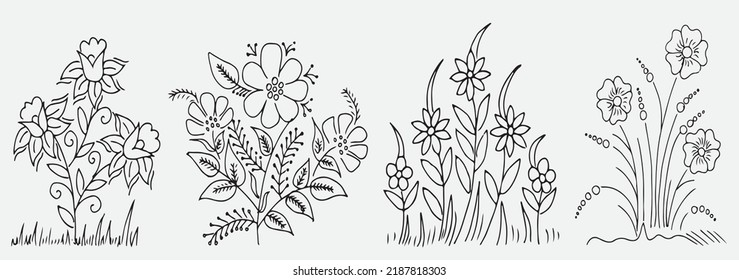 drawing Sketch Flower illustration  vector design