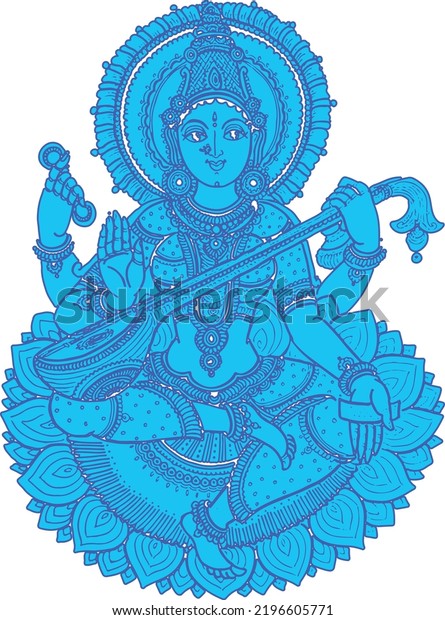 Drawing Sketch Hindu Famous Gods Like Stock Vector (royalty Free 