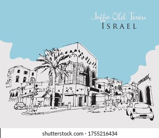 Dibujo ilustrativo del casco antiguo de Jaffa, Israel