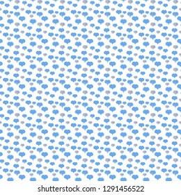 Drawing in sketch style on neutral, white and blue colors. Abstract seamless love pattern. Valentine':s day. Heart Doodle. Wrapping paper. Vector.