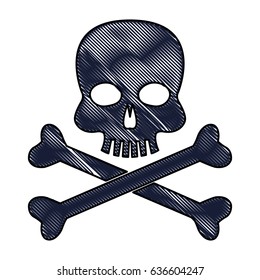 drawing skull bones danger poison laboratory