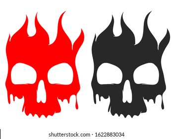 drawing skull set vector illustration.
