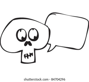 Drawing of Skull and Speech Bubble