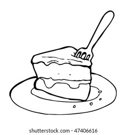 Drawing Slice Cake Stock Vector (Royalty Free) 47406616 | Shutterstock