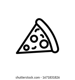 Drawing slice pizza icon.Vector illustration.