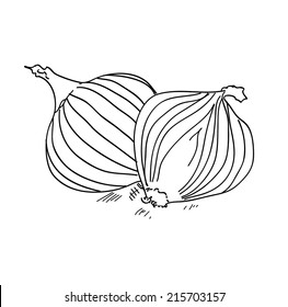 Similar Images, Stock Photos & Vectors of drawing sliced onion vector