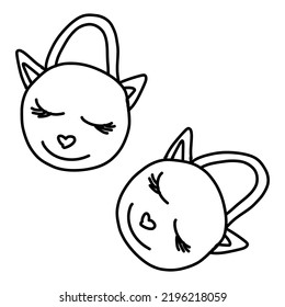 Drawing of slippers in the style of a doodle on an isolated white background