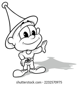 Drawing of a Small Cute Dwarf - Cartoon Illustration Isolated on White Background, Vector