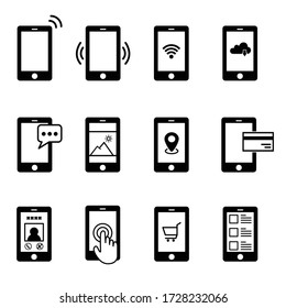 Dibujar un icono de teléfono inteligente en el fondo blanco .Vector ilustración.