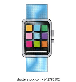 drawing smart watch wearable technology app icon