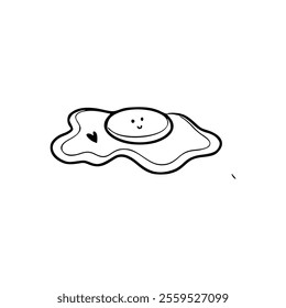 A drawing of a smiley face on a piece of toast