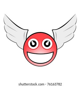 Drawing smiley face with wings