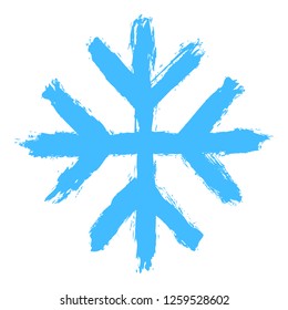  Drawing of a snow flake painted by hand bold brushstroke. Quick and easy sketching or technique imitating children's drawing. Design graphic element vector illustration EPS