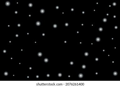 Drawing of snowflakes on a black background.