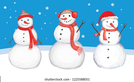 Drawing snowman with hat