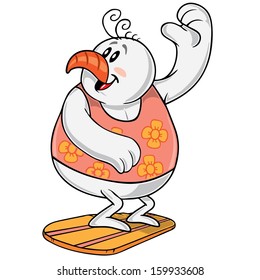 Drawing of a snowman snowboarding