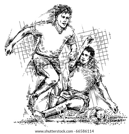 Drawing of soccer players