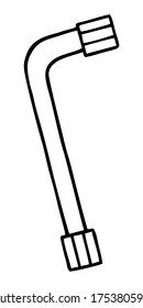 DRAWING OF A SOCKET WRENCH ON A WHITE BACKGROUND IN VECTOR