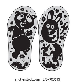 drawing soles for children's shoes vector illustration